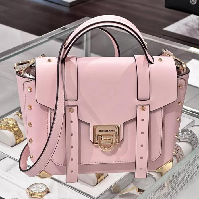 mk bag Signature Manhattan Medium Top Handle School Satchel Powder Blush