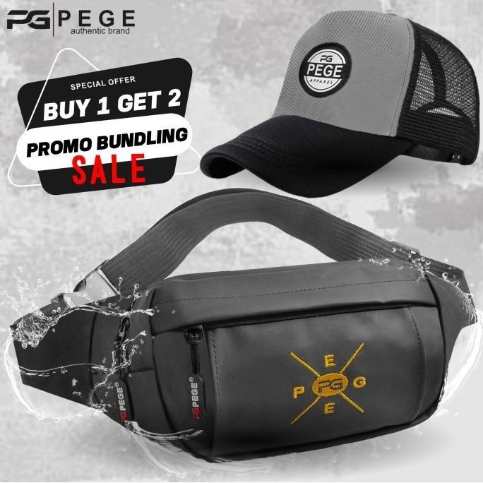 Bundling Paket Hemat Buy 1 Get 3 PEGE Thanos Waistbag Waterproof Topi Dompet Distro - PG Bundling 11