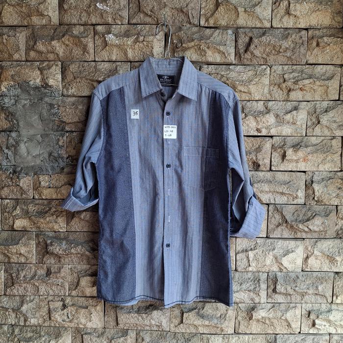 THRIFT SECOND HAND PRELOVED KEMEJA PRIA BIRU (KPB-002)