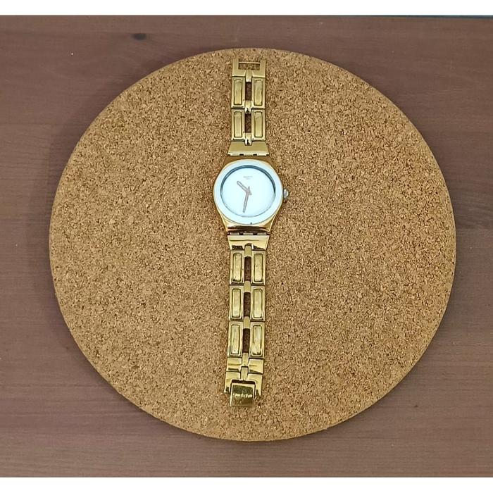 Jam tangan swatch irony ladies warna Gold original