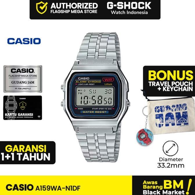 Casio General A159WA-N1DF A159WA A159 Jam Stopwatch