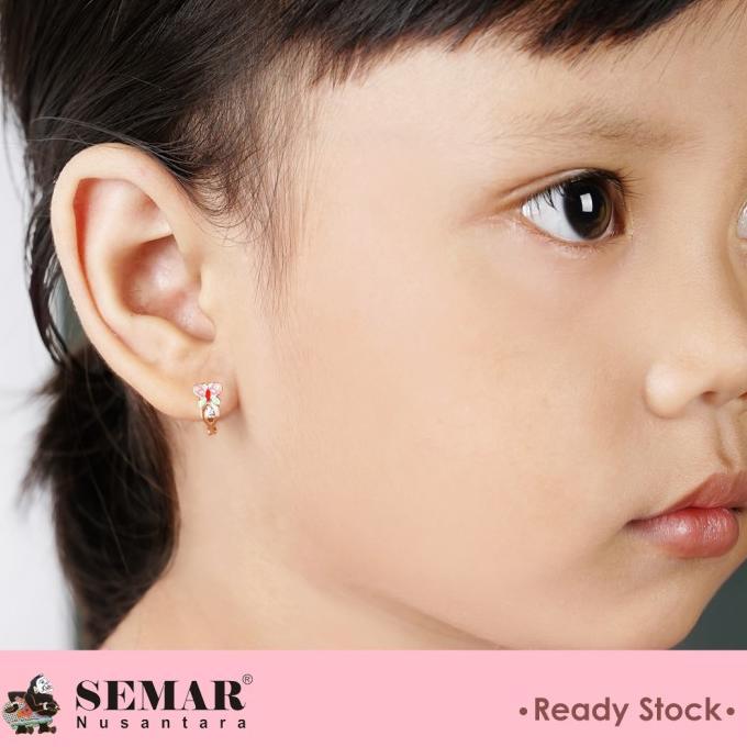 Anting Emas Baby Colour Butterfly Kids Gold 10K Semar Nusantara
