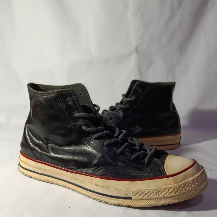 (SEKENMANIA) Converse ct high 70s leather black white original