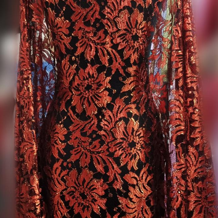 kebaya semi prancis metalik dasar hitam