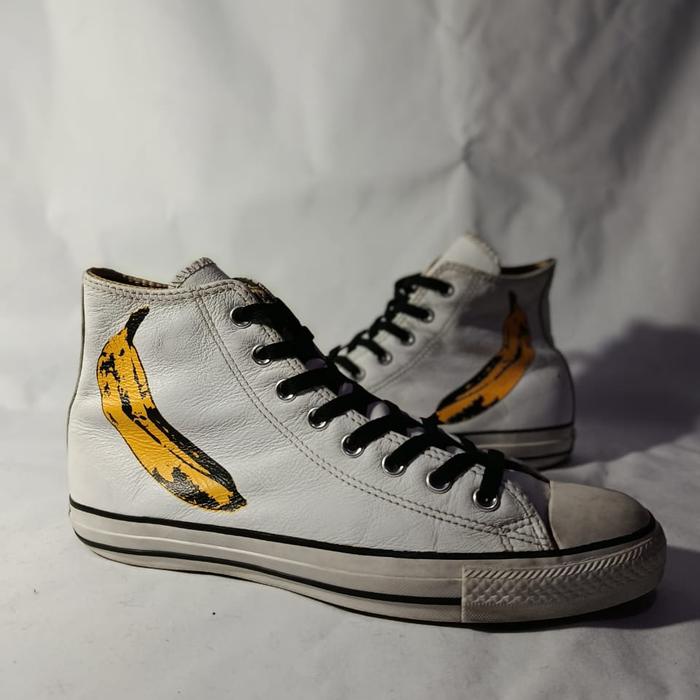 (SEKENMANIA) converse ct high x andy warholl banana white leather original