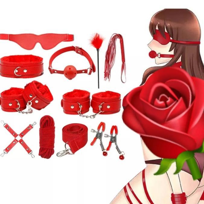 Borgol Bulu Cinta Bondage Set Aksesoris Lingerie handcuff Tali Ikat
