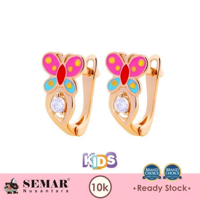 Anting Emas Baby Colour Butterfly Kids Gold 10K Semar Nusantara