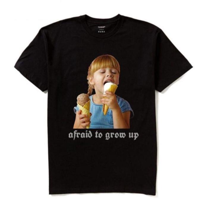 kaos baju MAKAN ICE CREAM gambar karakter anak kecil ADLV ACME DE LA VIE t-shirt oversize pria wanit