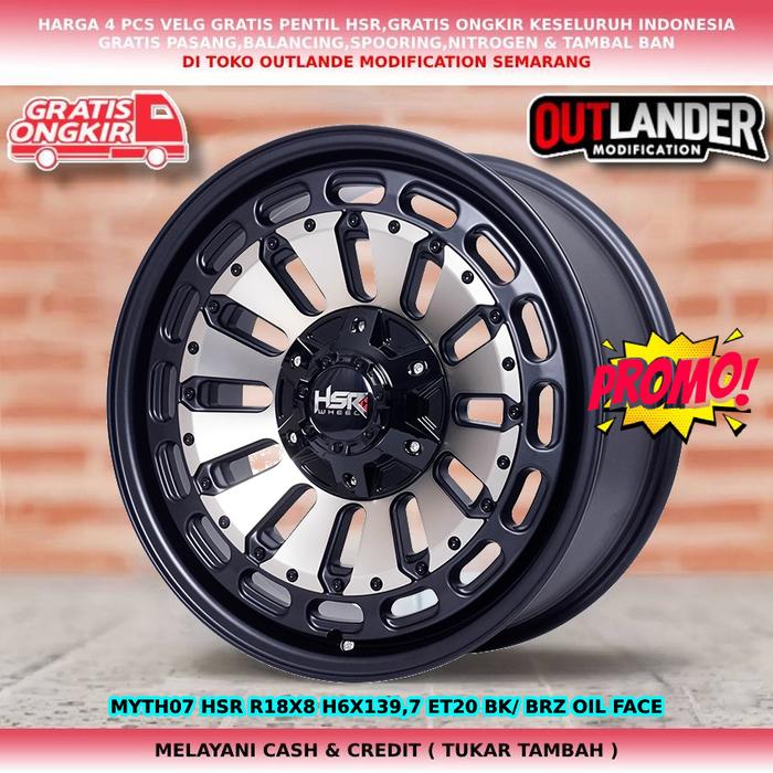 VELG MOBIL HSR RING18 BAUT/PCD 6X139,7 BISA BUAT HILUX,PAJERO,FORTUNER,L200,FORD,LAND CRUISER,HUMMER