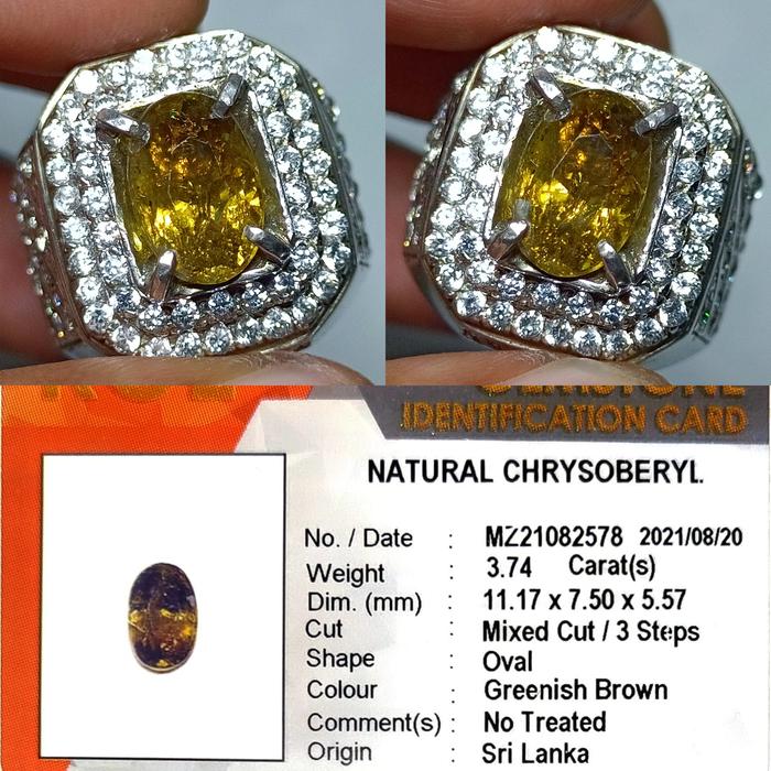 NATURAL CHRYSOBERYL MEMO KGL LAB