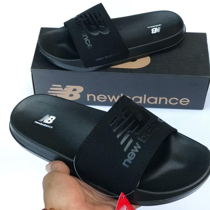 Sandal Selop Pria NB Hitam Polos Like Original Sandal Selop Branded