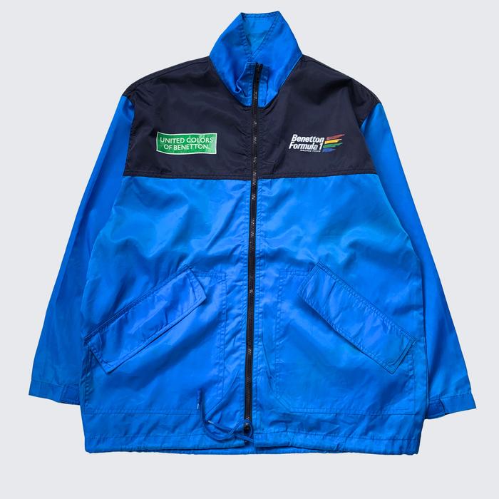 United Colors Of Benetton Formula One 1990s Big Logo Mens Nylon Coat Jacket - Unisex - L