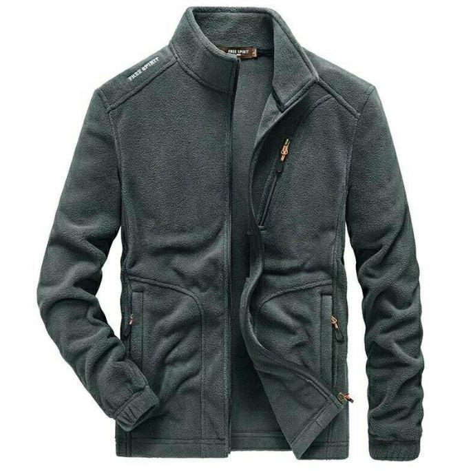 Jaket wol Pria bahan polar tebal polos Casual Semi Formal Keren
