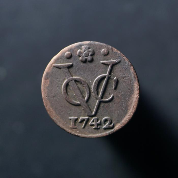 Uang Koin Kuno VOC Hindia Belanda 1 Duit Holland Tahun 1742 Kondisi Detail