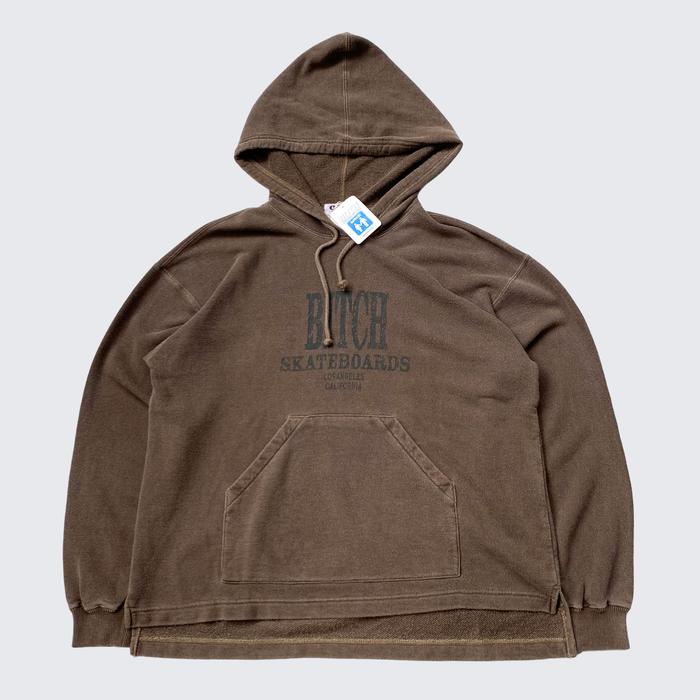 Bitch Skateboards 1990s Deadstock Brown Faded Loose Hoodie - Unisex - M