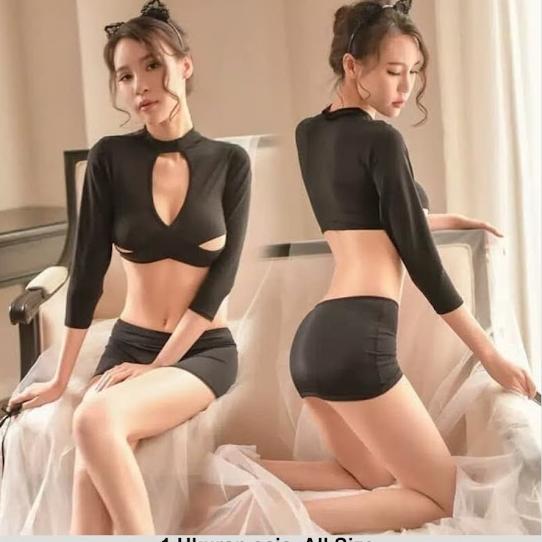 Sexy Lingerie Costume Cosplay Sekertaris Baju Sexy Wanita A0352BK