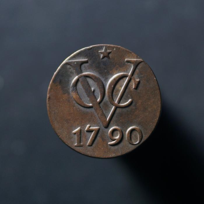 Uang Koin Kuno Hindia Belanda 1 Duit VOC Utrecht Star Tahun 1790