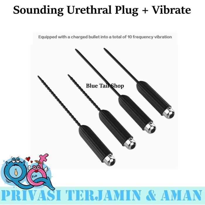 Sounding Urethral Plug Elastis + Bergetar | Polos Berulir Alat Kesehatan Pria