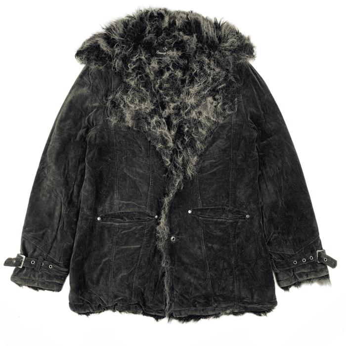 ( SOLD ) 2000s Bernings Sho Japan Crazy Punk Bondage Y2k Fur Coat Jacket