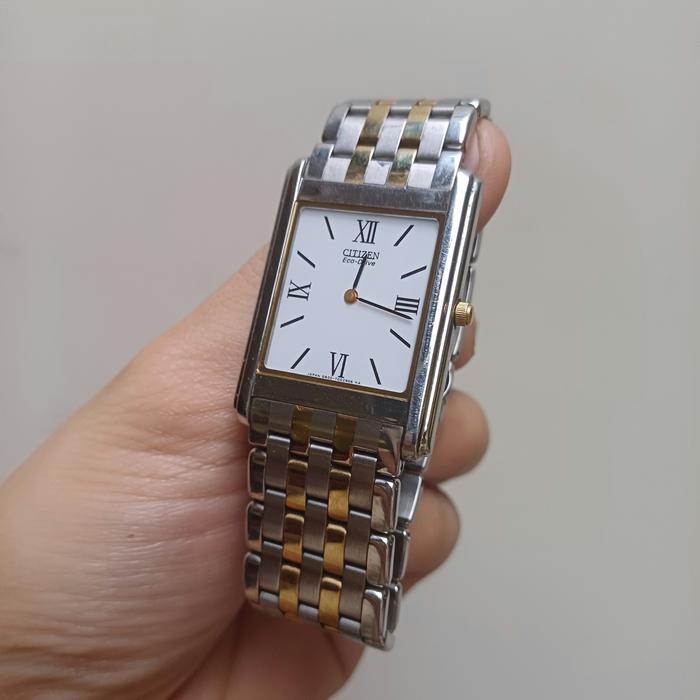 Jam Tangan Citizen Stiletto Eco-Drive Two-tone Rectangular Tank