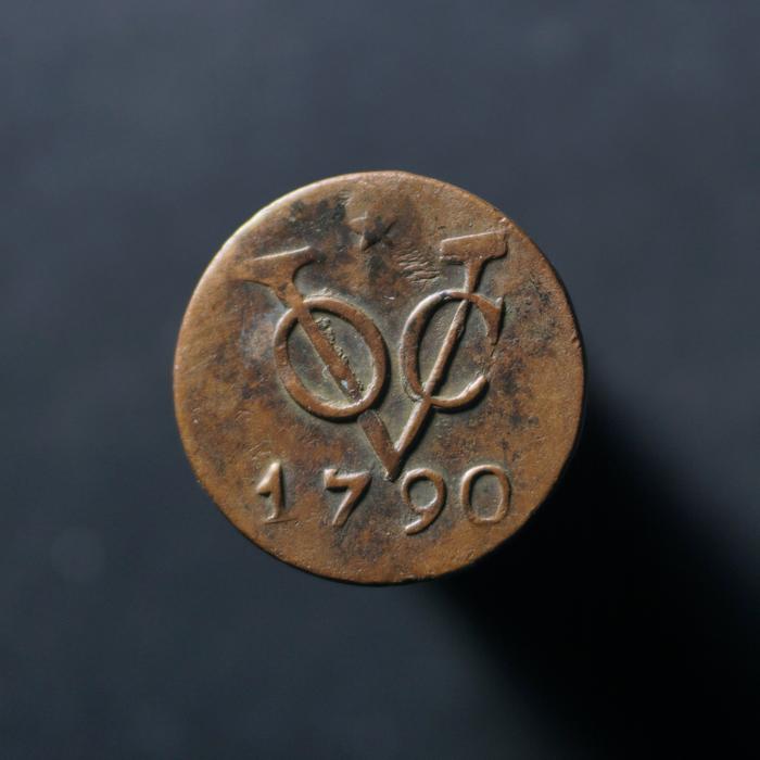 Uang Koin VOC Lokal 1 Duit Utrecht Tahun 1790 Kondisi detail