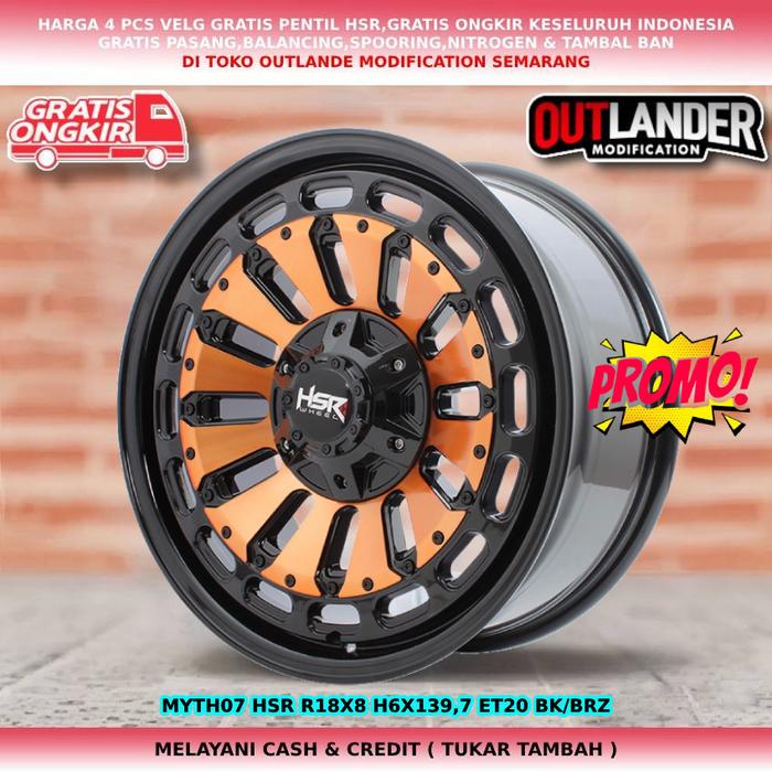 VELG MOBIL HSR RING18 BAUT/PCD 6X139,7 BUAT PAJERO,FORTUNER,HILUX,TRITON,LAND CRUISER,BLAZER,FORD,HU