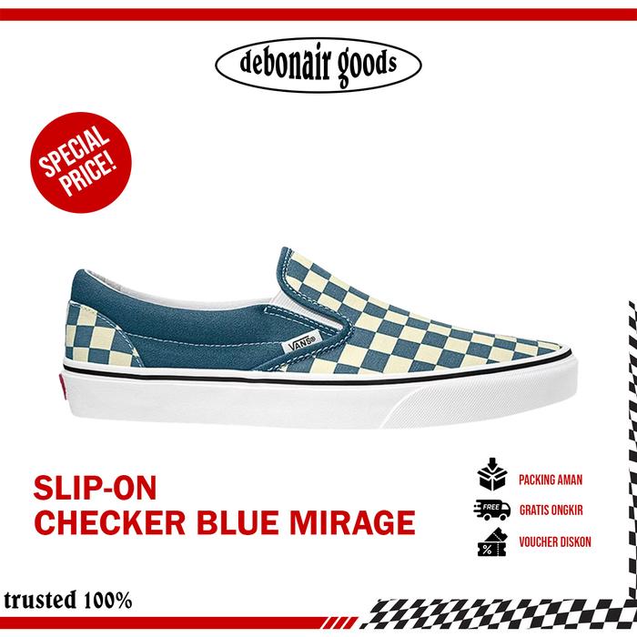 Vans Slip on Checkerboard Blue Mirage Original
