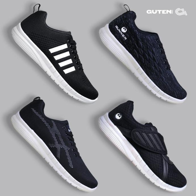 Guten Inc - Sepatu Pria LOW RUNNER Shoes Black Guteninc
