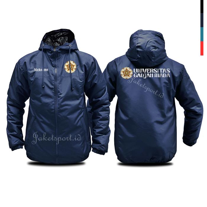 JAKET UGM ELEGANTER CUSTOM UNIVERSITAS GADJAH MADA TERBARU TAHAN ANGIN GRATIS NAMA SEMI WF