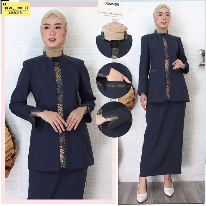 TERBARU seragam pdh biru dongker wanita princessfa/ seragam guru wanita biru dongker/ seragam asn wa