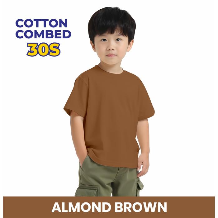 Kaos polos anak/ Kaos anak murah/ kaos anak Almond Brown