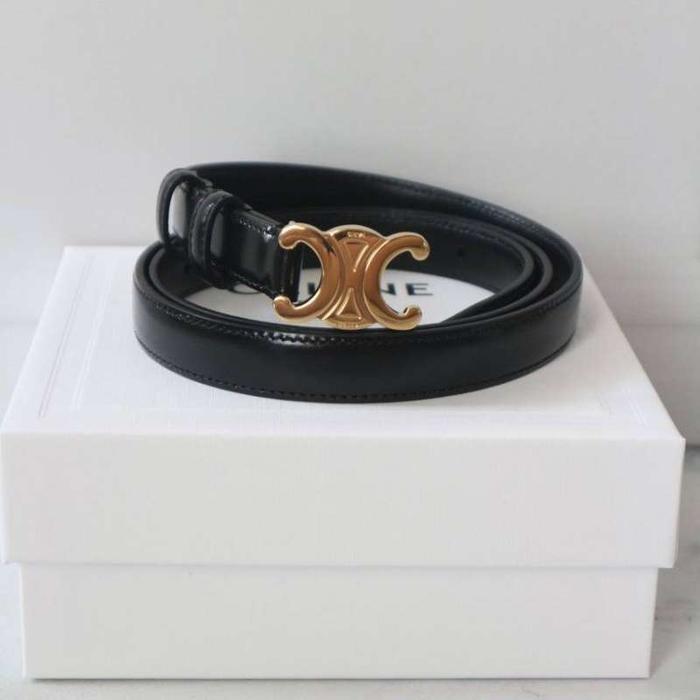 Celine Triomphe Belt Black Authentic