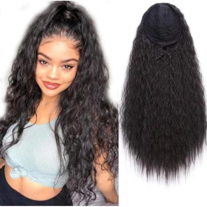 Wig Wanita Curly Wig Ponytail Keriting Wig Wanita Keriting Extension Rambut Keriting Hairpiece Rambu