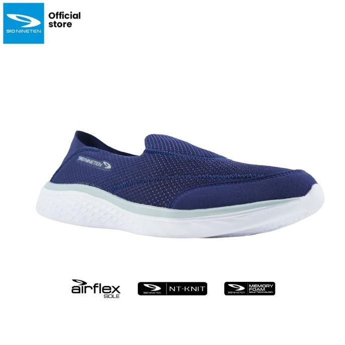 Sepatu Running Training Slip On 910 Nineten KAWAI 2.0 Navy Putih Biru