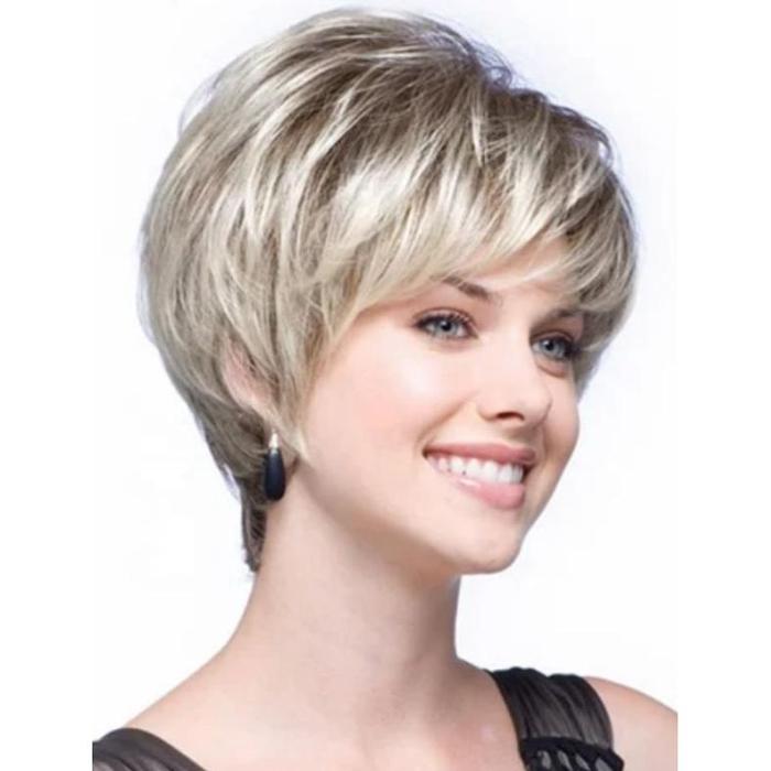 Wig Wanita Short Wig Pendek Wig Korean Style Wig Murah Wig Shorty Wig Pirang Rambut Palsu Wik Rambut