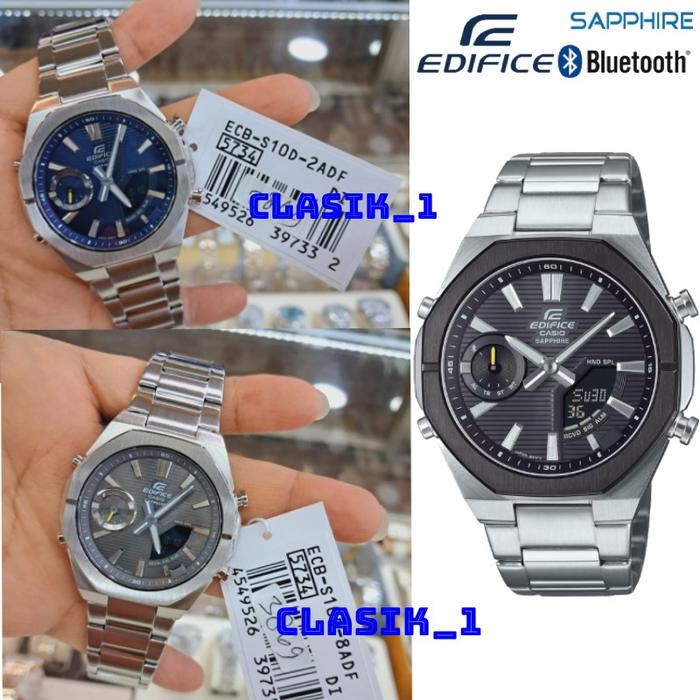 Original 100%!! Casio EDIFICE ECB-S10D-2ADF ECB-S10DB-1ADF ECB-S10D-8ADF Jam Tangan Pria ECB-S10D-2A