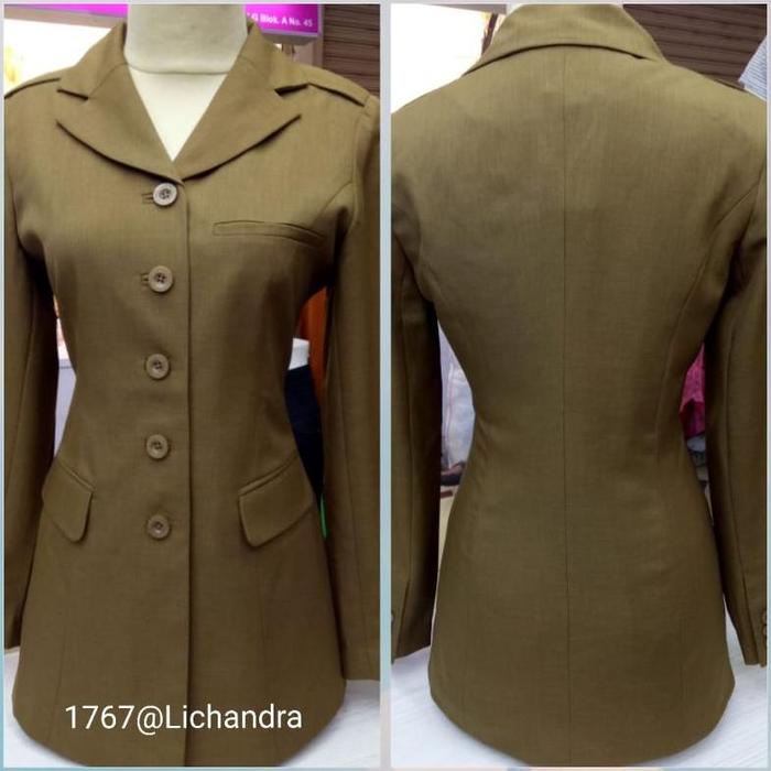 TERBARU SETELAN Blazer Celana Rok LICHANDRA/Seragam Kerja/Pemda/ASN/Khaki