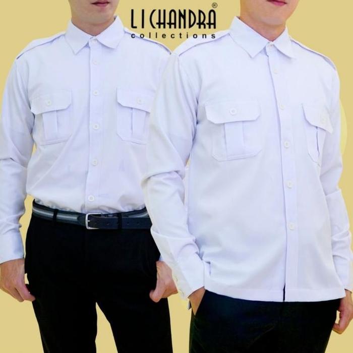 TERBARU Seragam pria lichandra/ setelan pemda tua / atasan kemeja putih / baju dinas/ baju pns