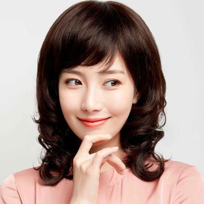 Wig Wanita Rambut Pendek Sebahu Rambut Kriting Ikal Bagian Bawah Rambut Palsu Wanita Bergelombang Wa