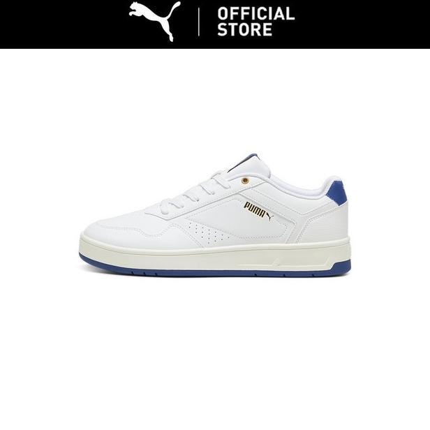PUMA Sepatu Sneakers Court Classic White-Clyde Royal-Gold