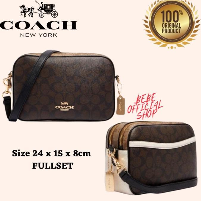 [ORIGINAL] COACH Jes Crossbody In Blocked Signature Canvas Original Terlaris