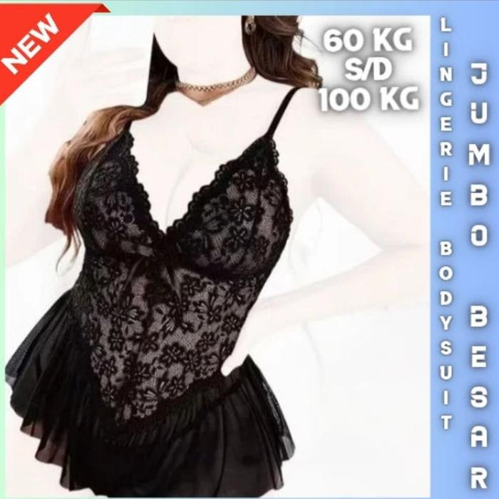 Lingerie Teddy Jumpsuit Renda JUMBO BIG SIZE BESAR -BD