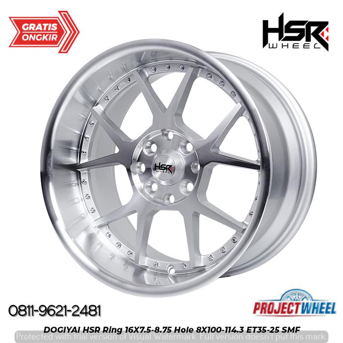 Velg celong ring 16 Kijang Yaris Jazz Brio HSR DOGIYAI R16 x 7,5/8,5 Silver Polish - HSR WHEEL OFFIC