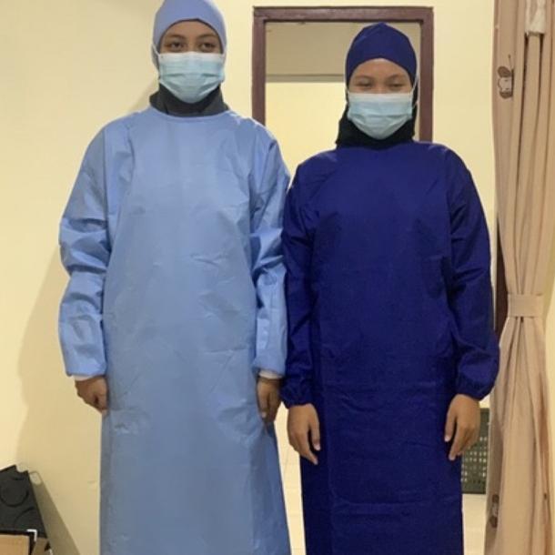 GOWN MEDIS APD KAIN MEDICAL SURGICAL GOWN PREMIUM BAJU PERAWAT DOKTER KLINIK AMERICAN DRILL TOYOBO M