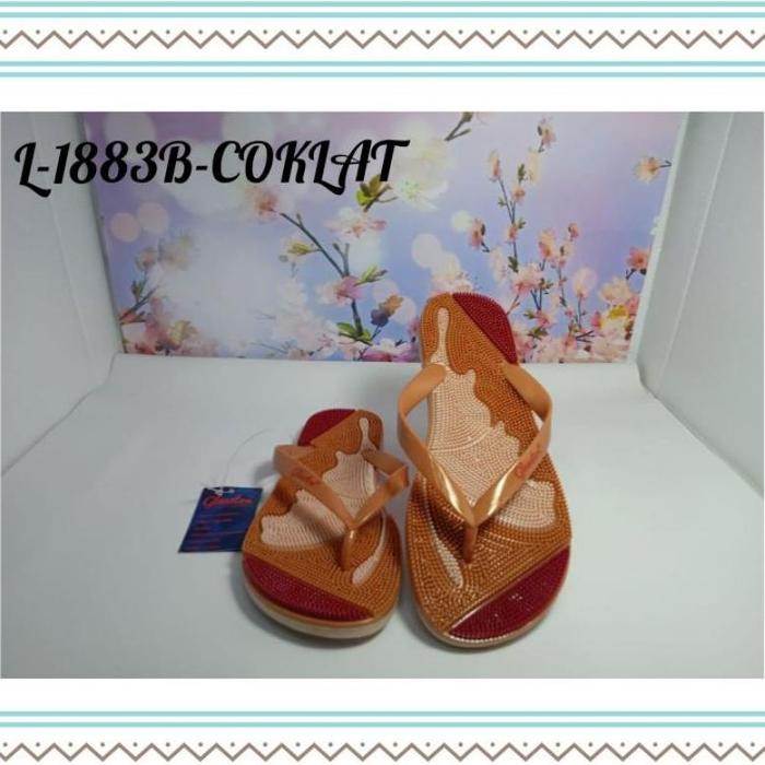 Sandal Jepit Kesehatan Sandal Jelly Wanita Rematik Duri Glanzton Polos