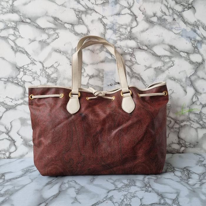 TAS TOTE ETRO ITALY WANITA SECOND BRANDED IMPORT / TAS TENTENG KULIT WANITA ETRO MADE IN ITALY