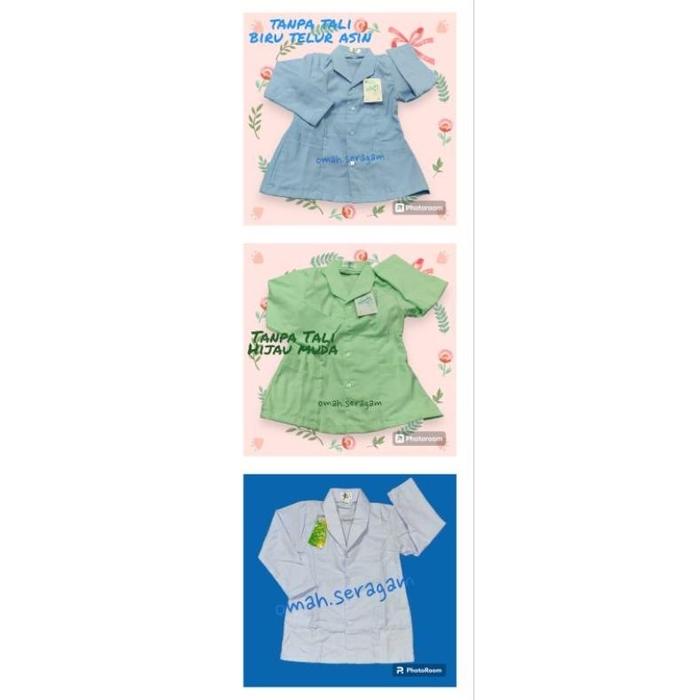 Seragam putih, hijau muda, biru telur asin putri mts, ma, madrasah, guru, perawat, dokter kecil / ba