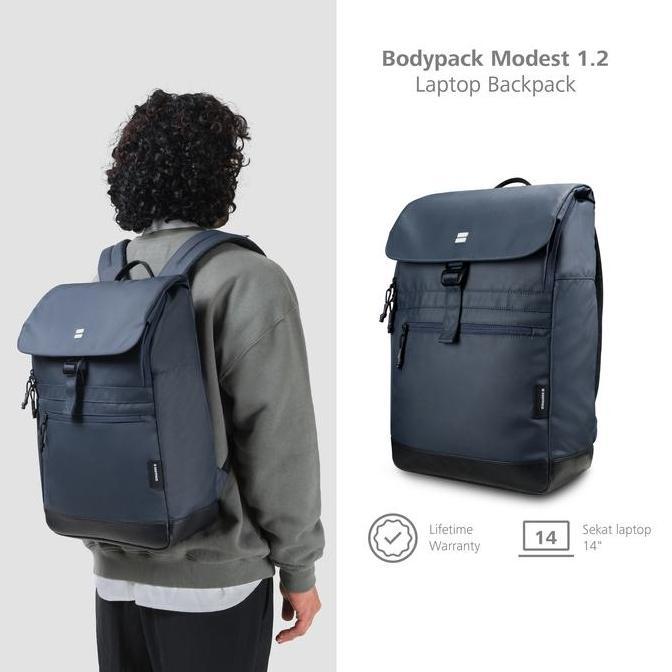Bodypack Modest 1.2 Laptop Backpack 15 Inch Tas Ransel Kerja Kuliah Sekolah Harian - Navy