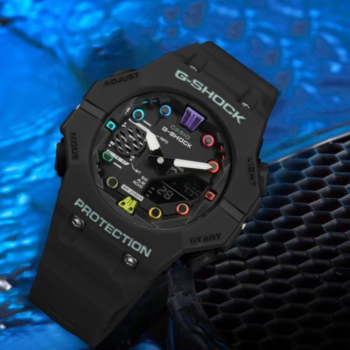 New SKY Jam Tangan Pria G SHOCK GA-B001 Dual Time Digital Analog Strap Rubber Premium Anti Air / Jam