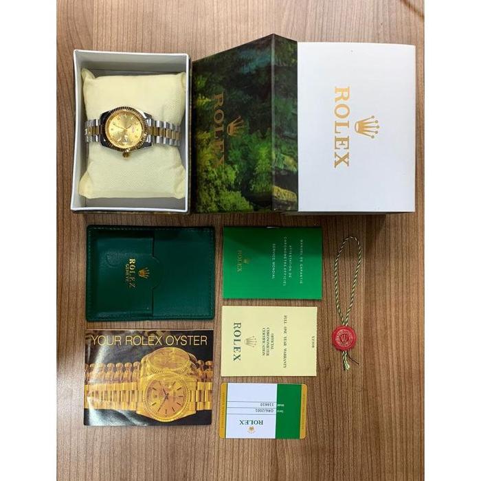 New promo paket box exclusive + buku manual + kartu || jam tangan fashion casual pria wanita rolex o